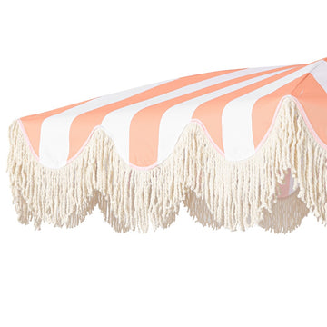 Mariner 6.5 ft. Classic Cottage Fringe Tassel Market Beach Umbrella